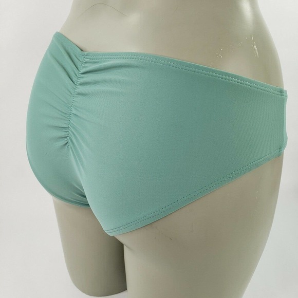 Cheeky Bikini Swim Bottom Sage Juniors 15/17 Womens 12/14 Ruched Cinched Back - Picture 3 of 12